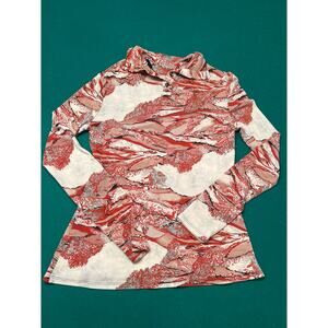 Proenza Schouler Trendy Top Women's Sz M Red/Orange/white button coller